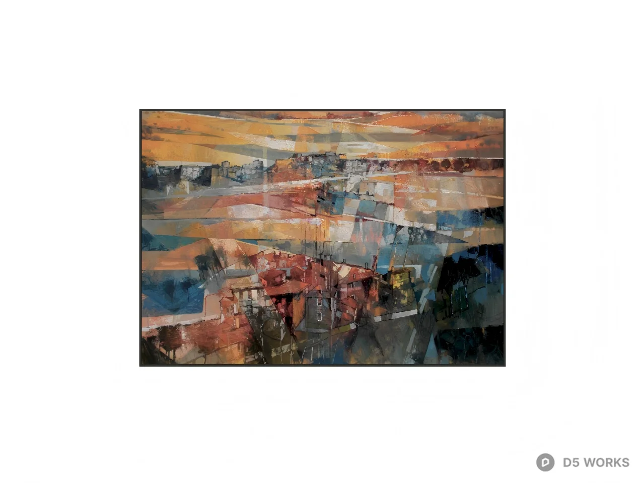 Abstract Urban Landscape Oil Painting 3d model - Image 1