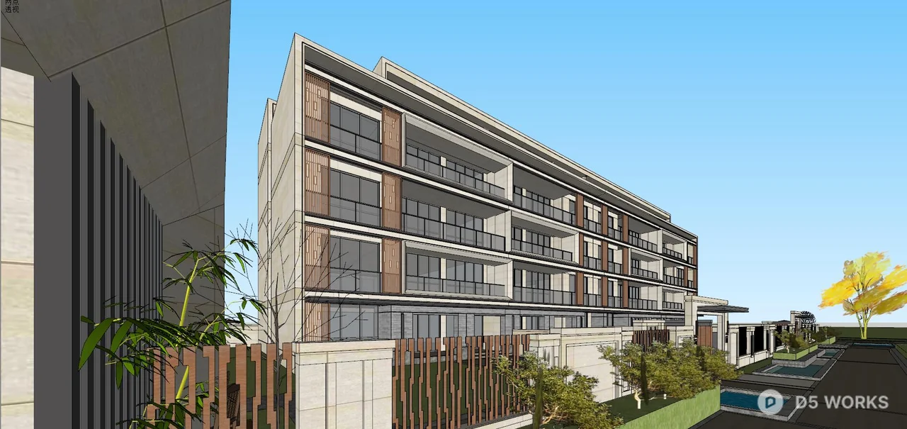 Modern Apartment Architecture 3d model thumbnail 6