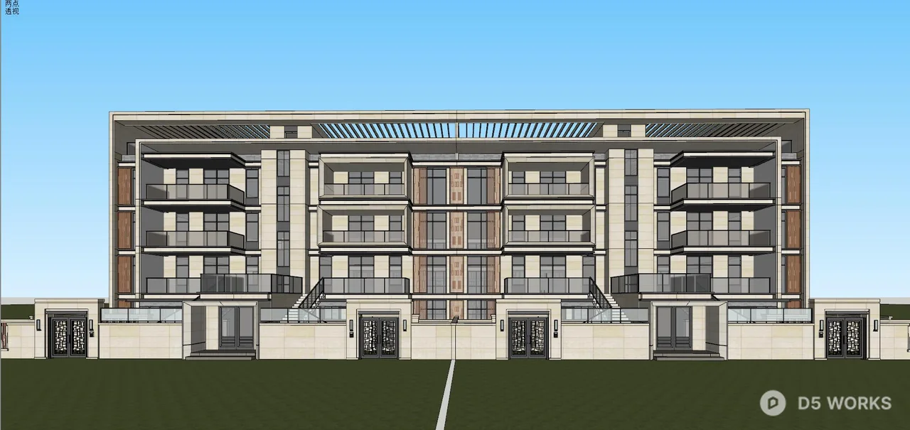 Modern Apartment Architecture 3d model thumbnail 4