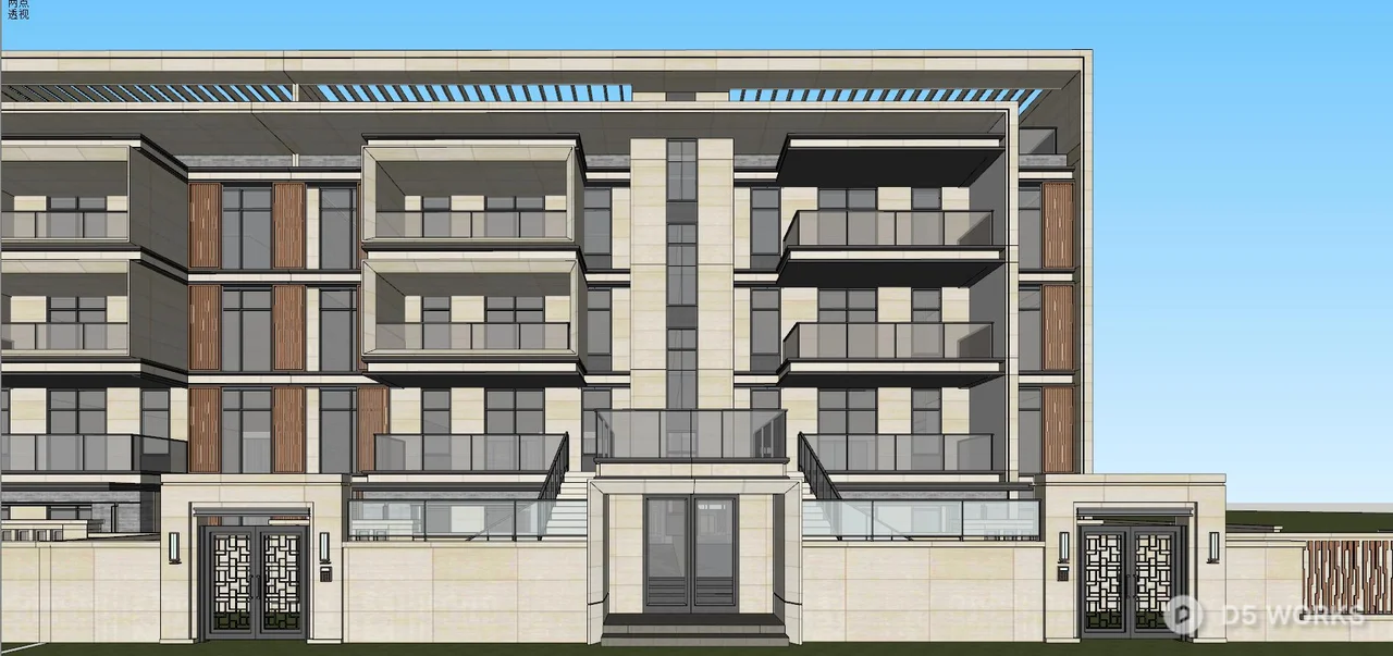 Modern Apartment Architecture 3d model thumbnail 7
