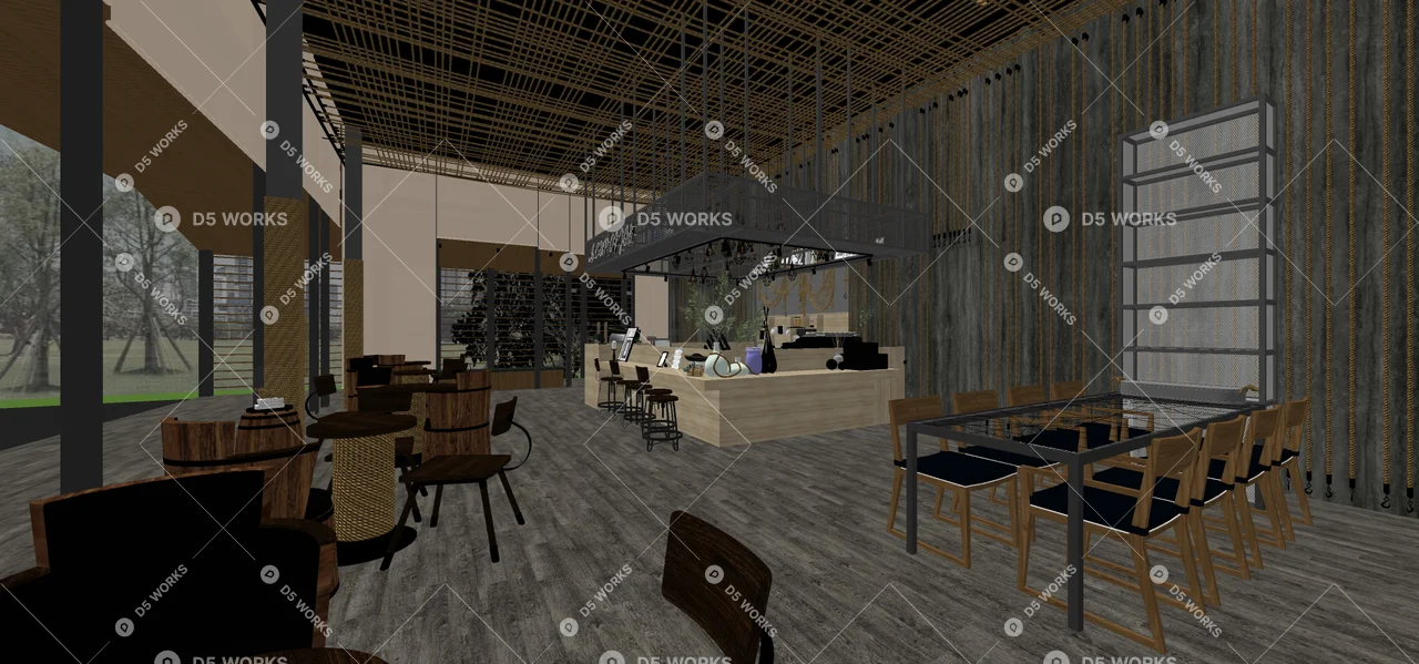 Modern Cafe 3d model thumbnail 5