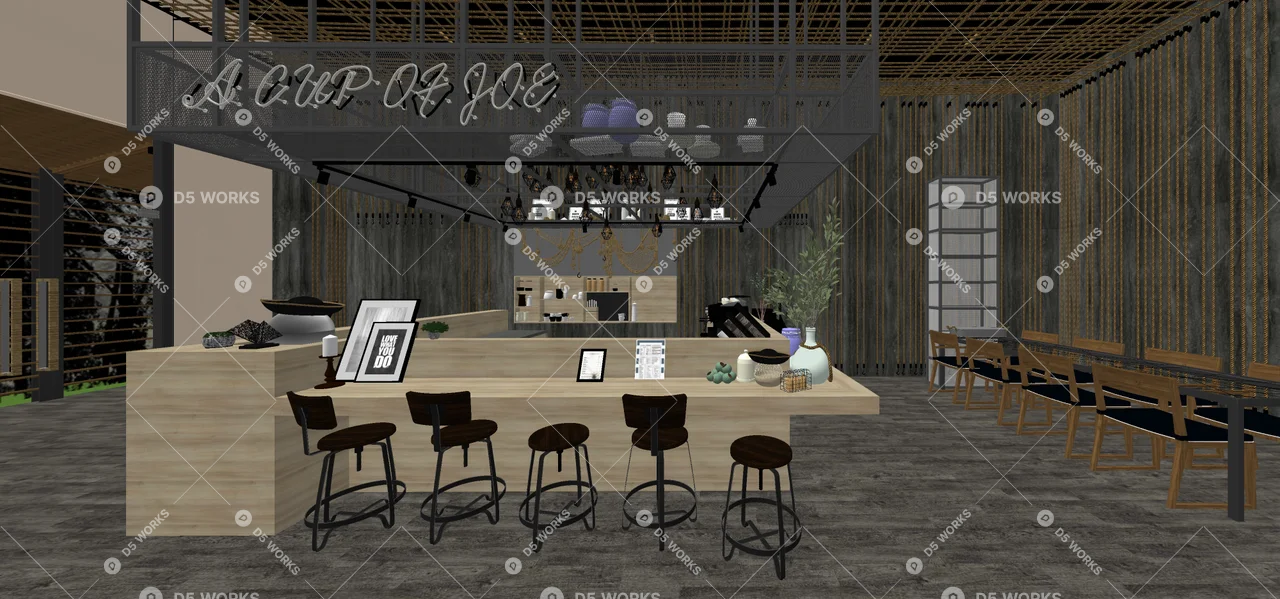 Modern Cafe 3d model thumbnail 4