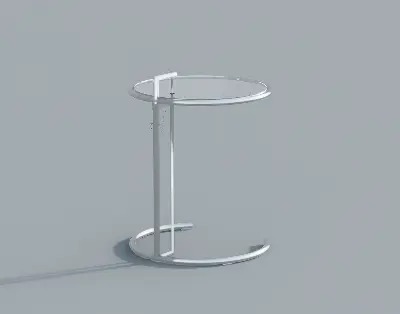 Minimalist Glass Top Side Table 3d model