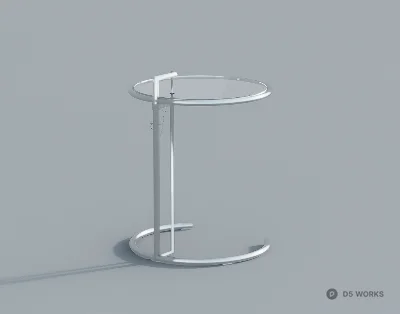 Minimalist Glass Top Side Table 3d model - Image 1