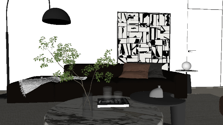 Modern Sofa & Side Table Set