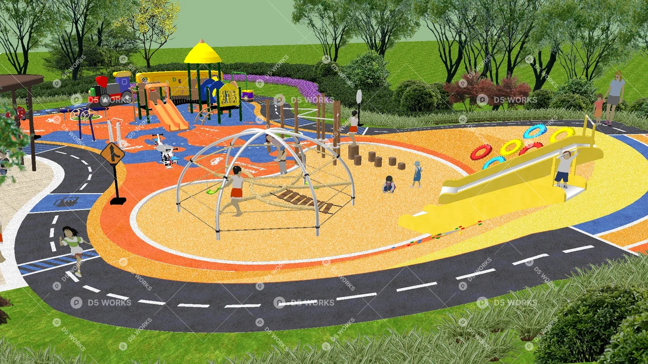 Modern Park 3d model thumbnail 4