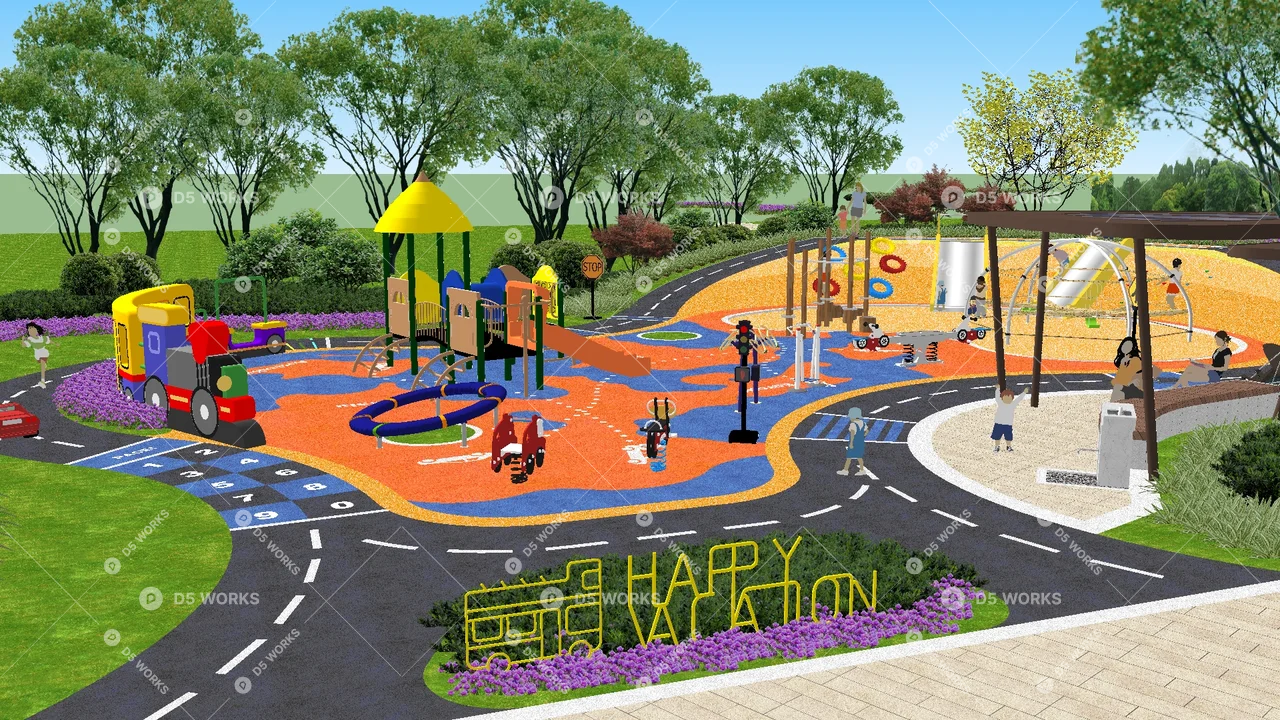 Modern Park 3d model thumbnail 2