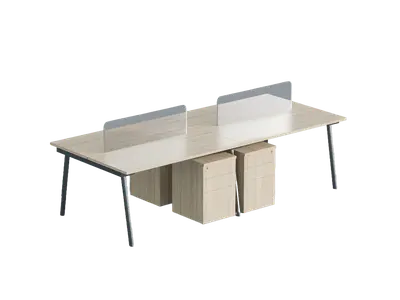 Modern Office Desk With Partition 3d model
