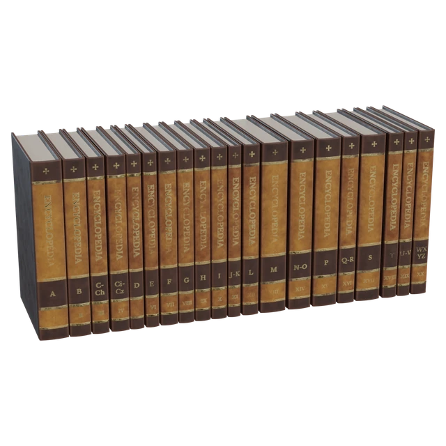 Vintage Leather Encyclopedia Book Set 3d model