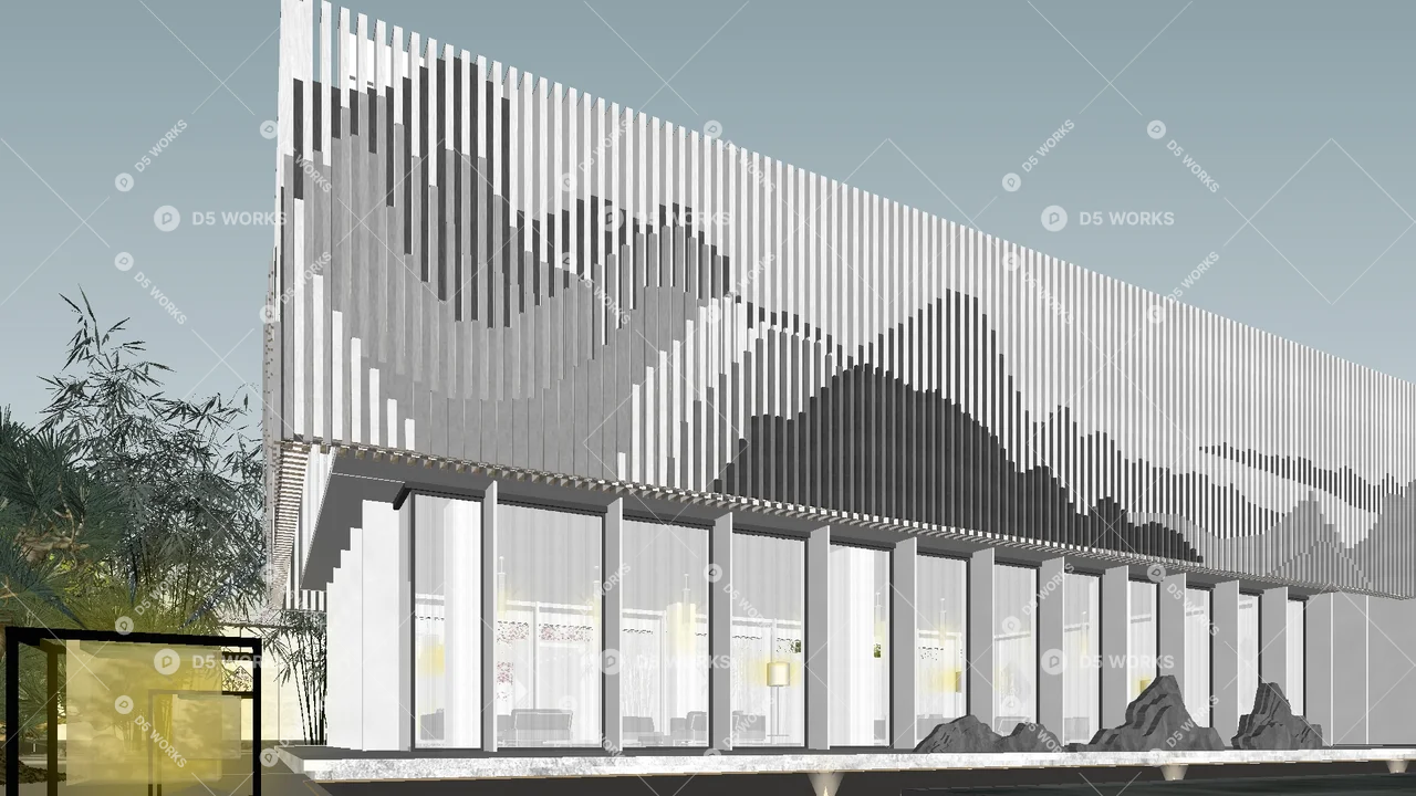 New Chinese Residential Landscape 3d model thumbnail 9