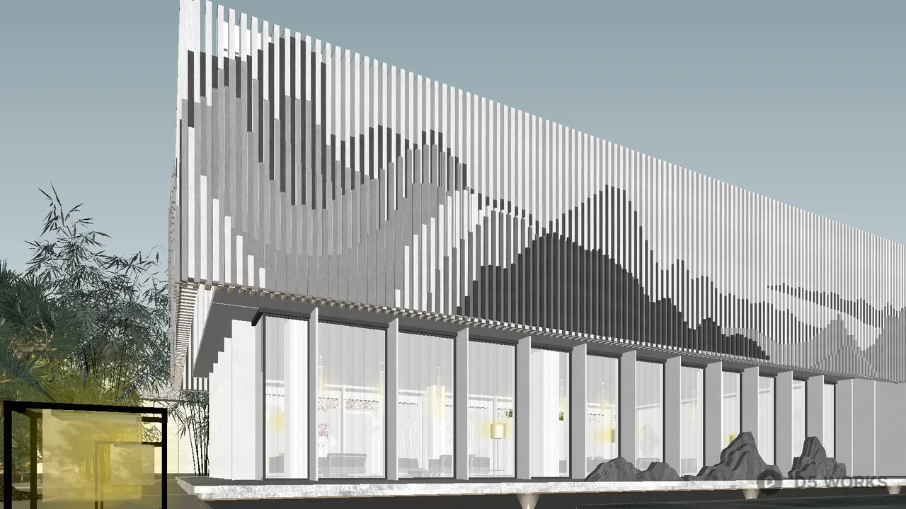 Modern Minimalist Residential Facade 3d model thumbnail 9