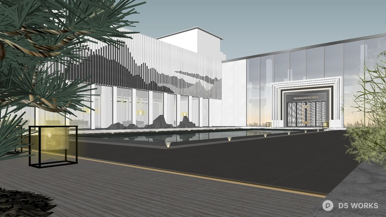 Modern Minimalist Residential Facade 3d model thumbnail 3