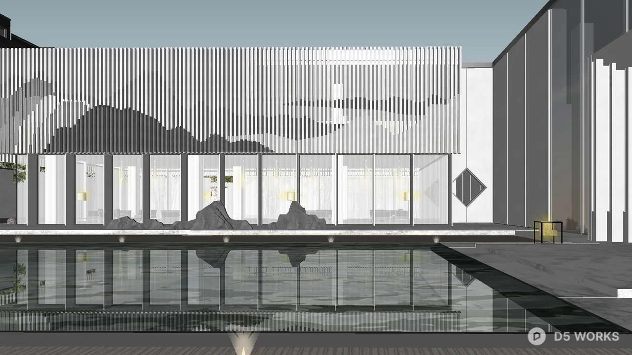 Modern Minimalist Residential Facade 3d model thumbnail 7