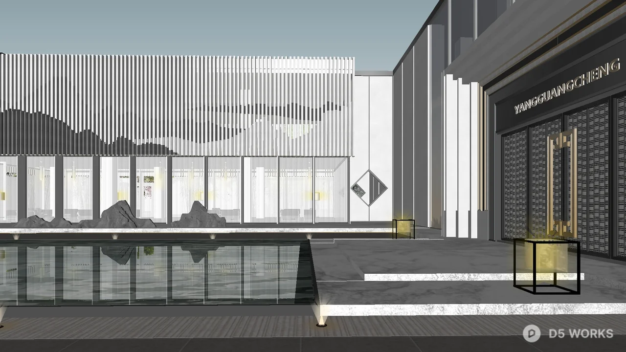 Modern Minimalist Residential Facade 3d model thumbnail 4