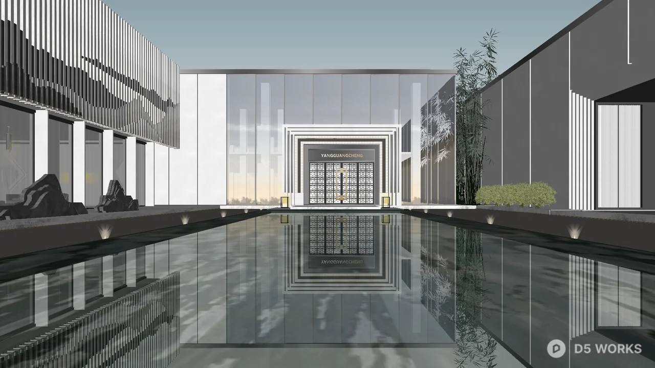 Modern Minimalist Residential Facade 3d model thumbnail 6