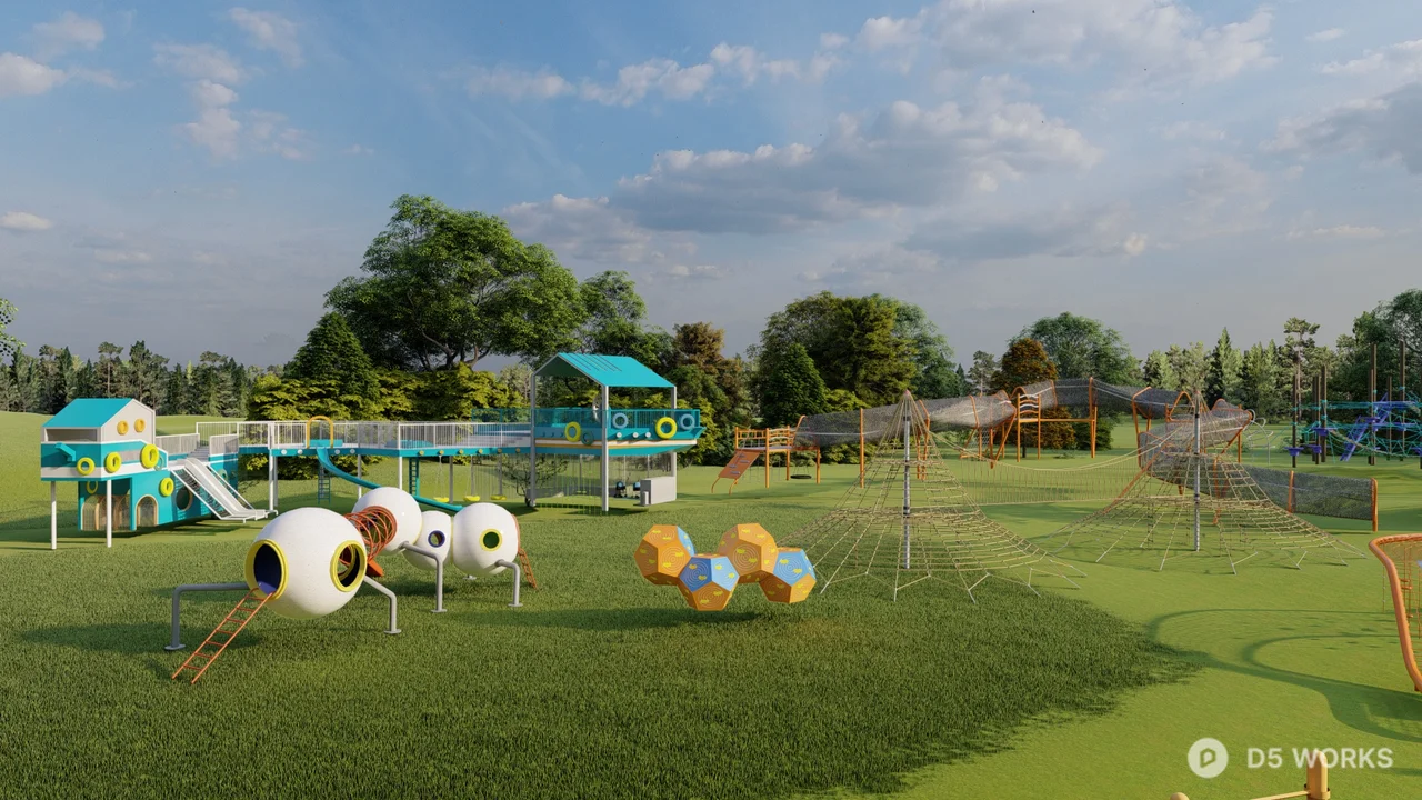 Theme Park Playground Area 3d model thumbnail 4