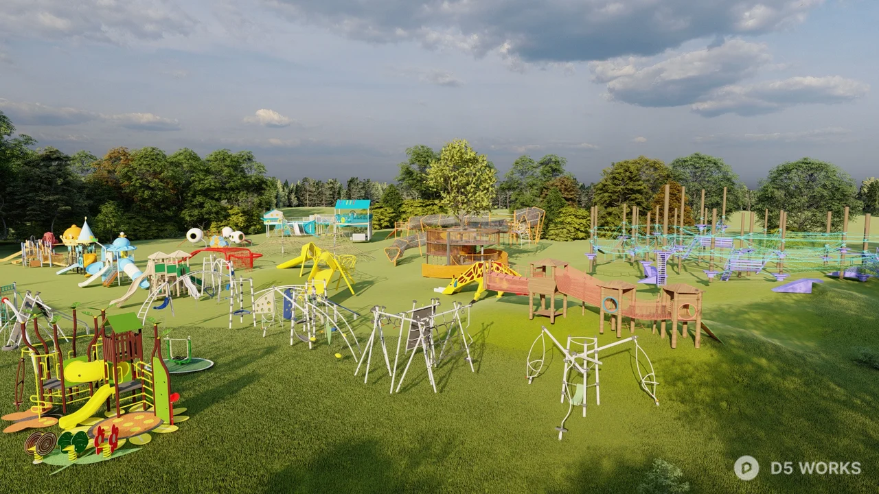 Theme Park Playground Area 3d model - Image 1