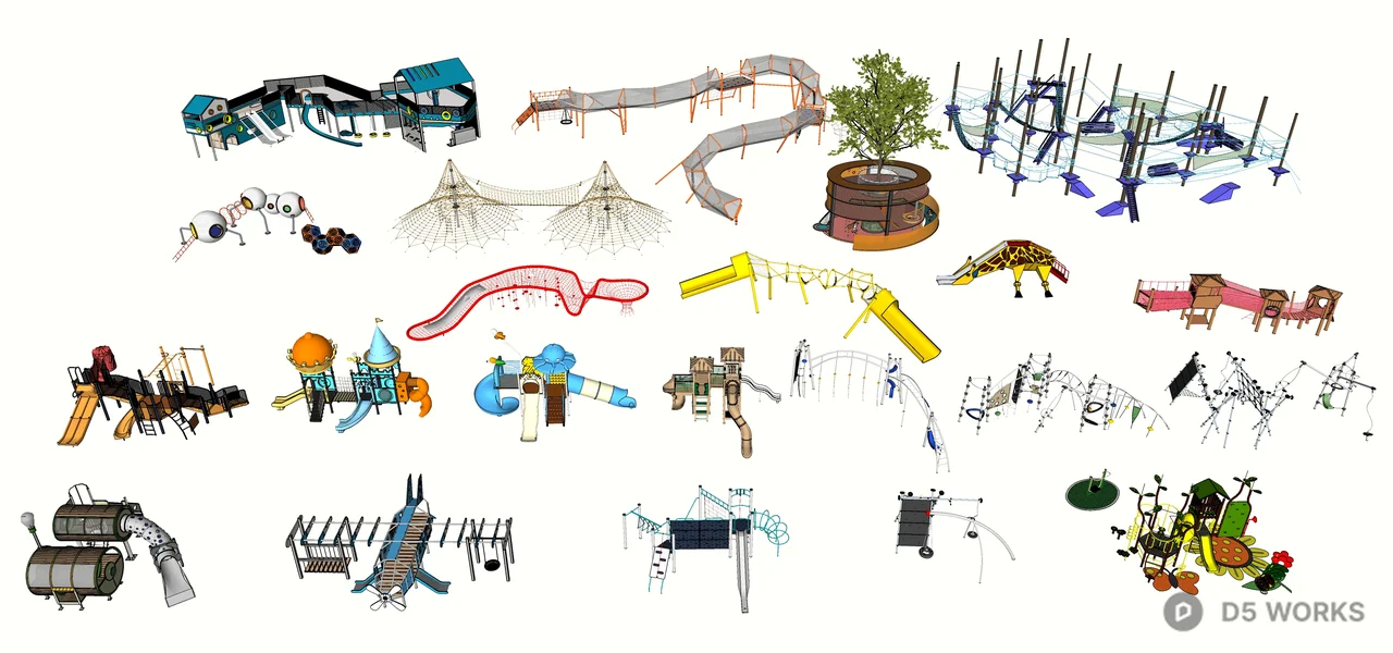 Theme Park Playground Area 3d model thumbnail 2