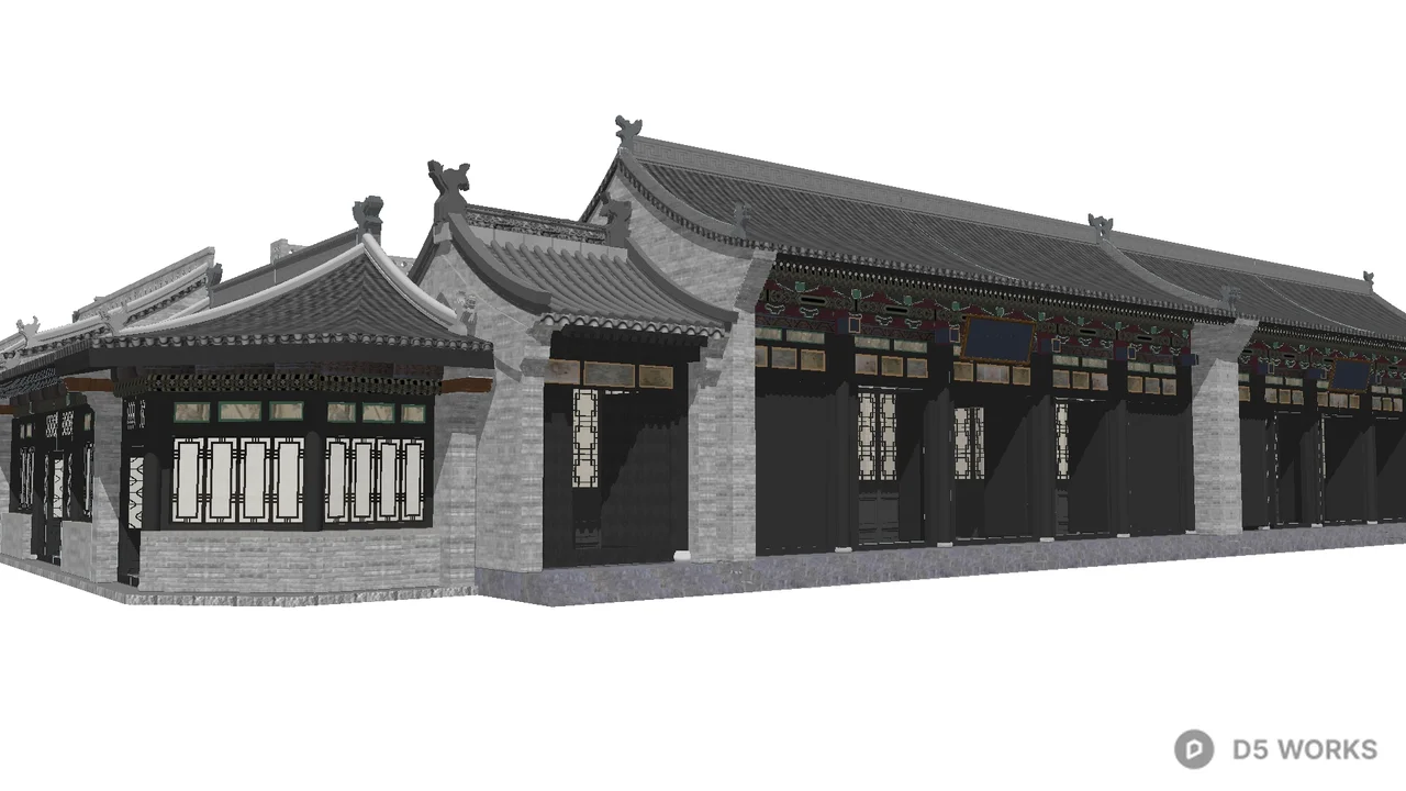 Traditional Chinese Courtyard Building 3d model - Image 1