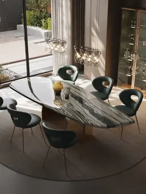 Modern Luxury Dining Room With Marble Table 3d model