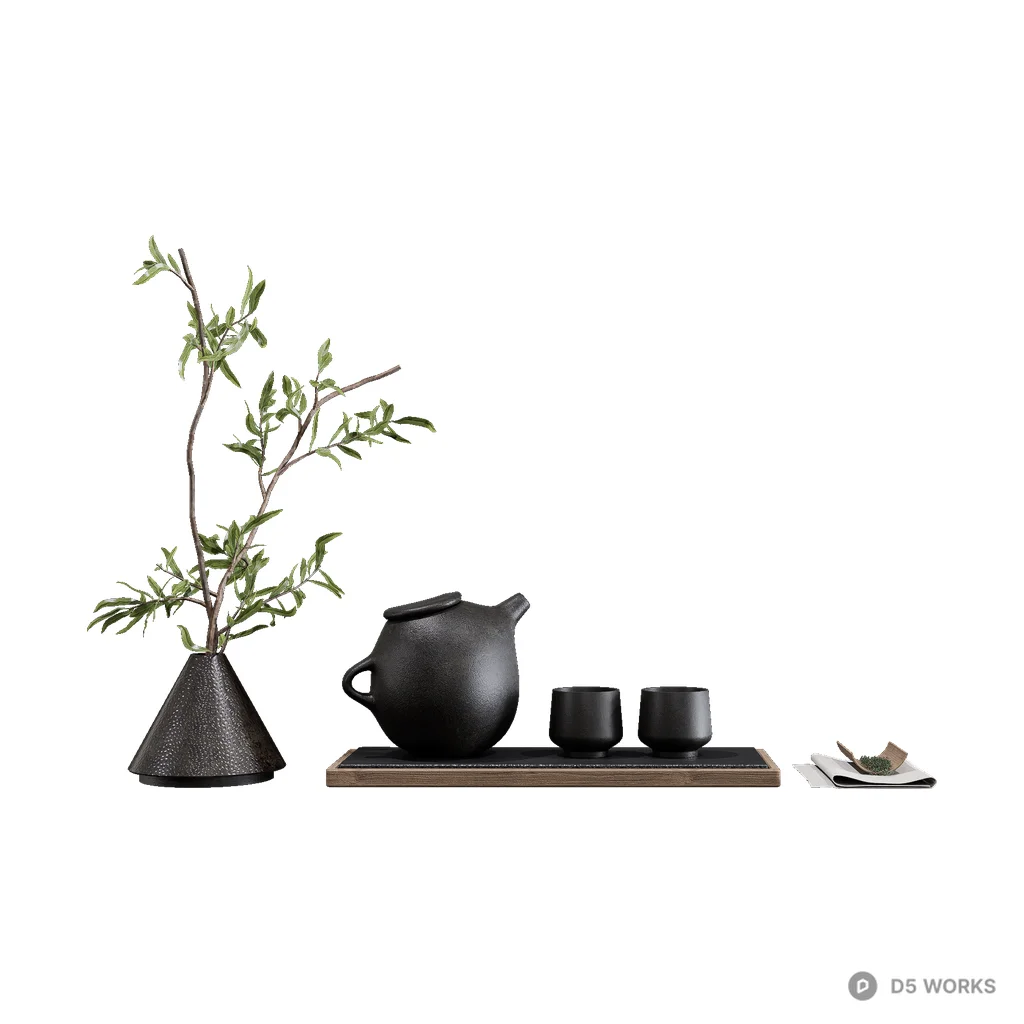 Tabletop tea set 08 3d model - Image 1