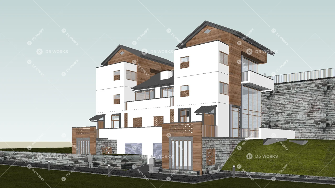 Semi-Detached Villa 3d model thumbnail 2