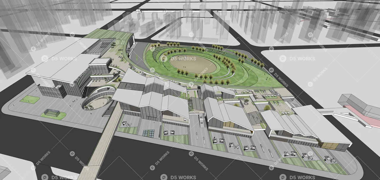 Commercial Landscape 3d model thumbnail 3