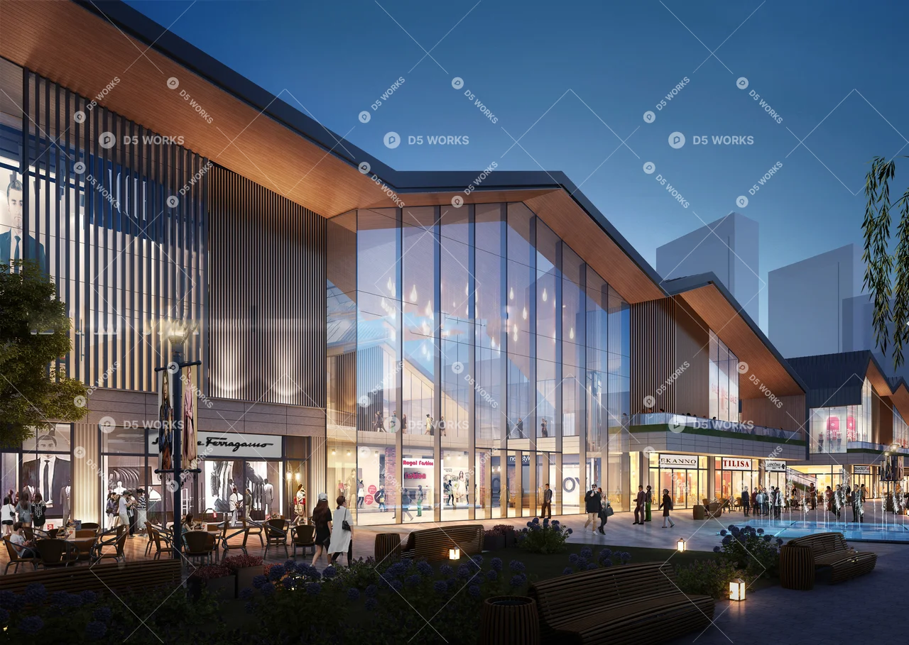 Commercial Landscape 3d model thumbnail 2