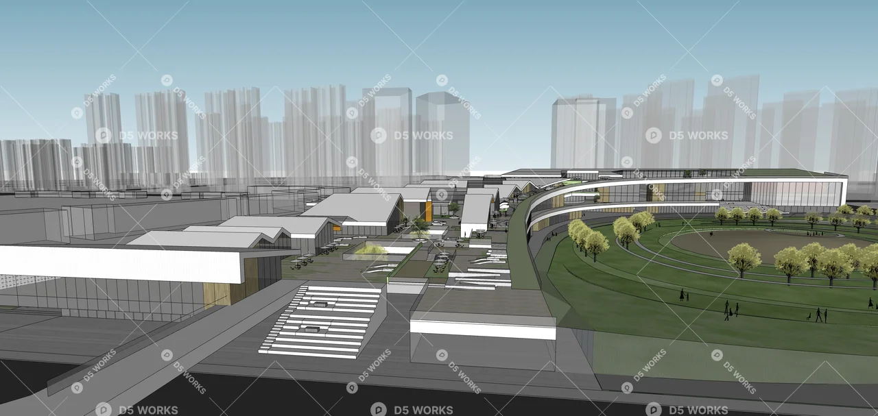 Commercial Landscape 3d model thumbnail 5