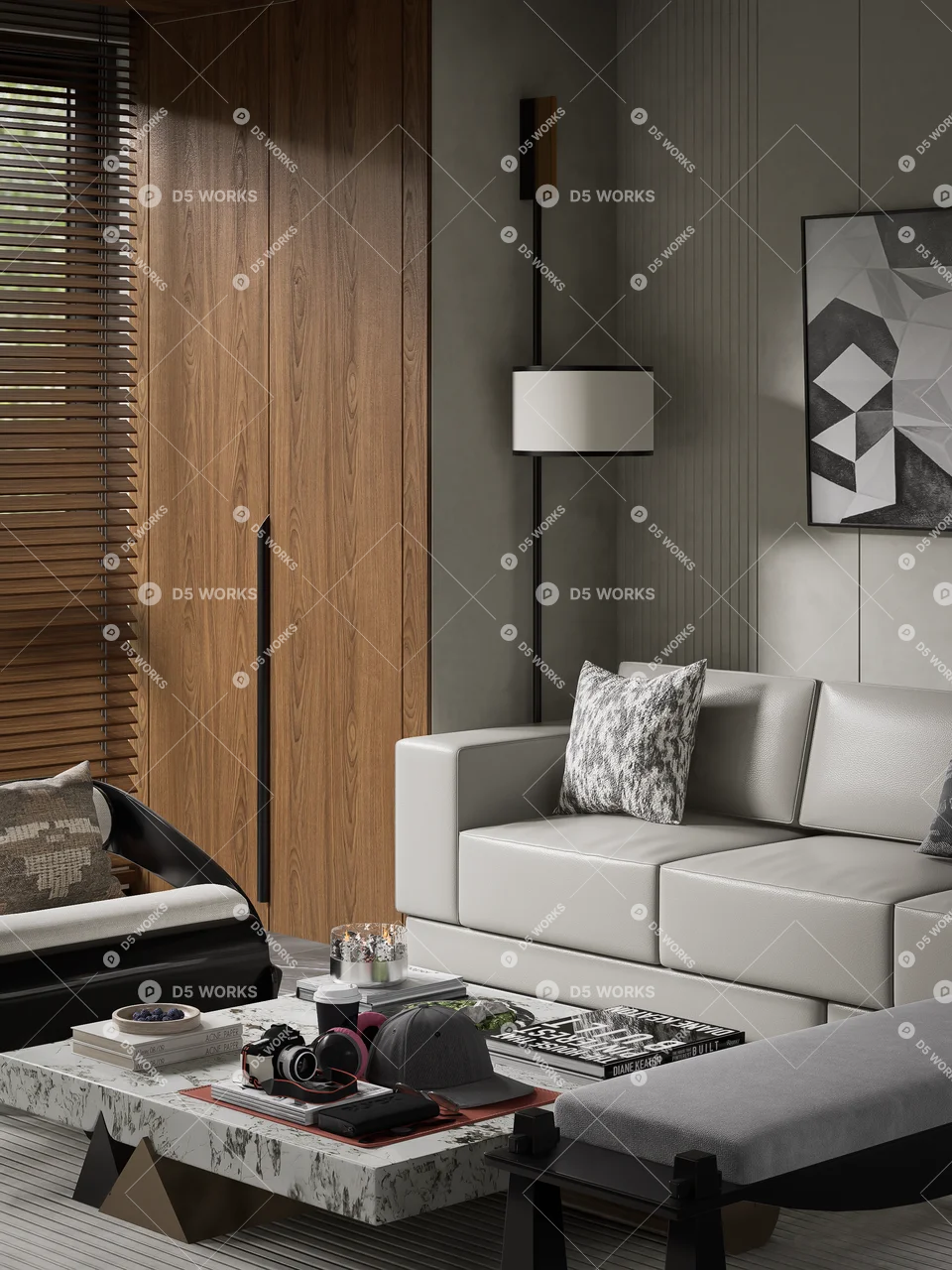 Living & Dining Room 3d model thumbnail 3