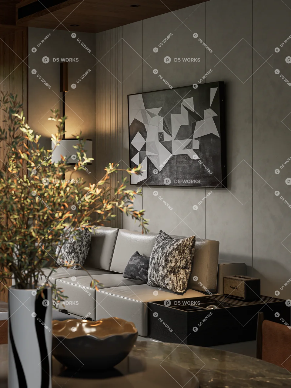 Living & Dining Room 3d model thumbnail 5