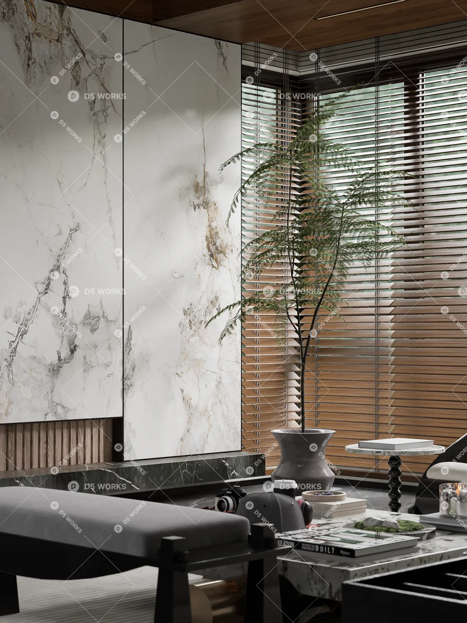 Living & Dining Room 3d model thumbnail 6