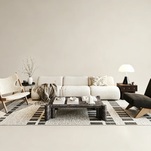 Modern Mid-Century Living Room Furniture Set 3d model