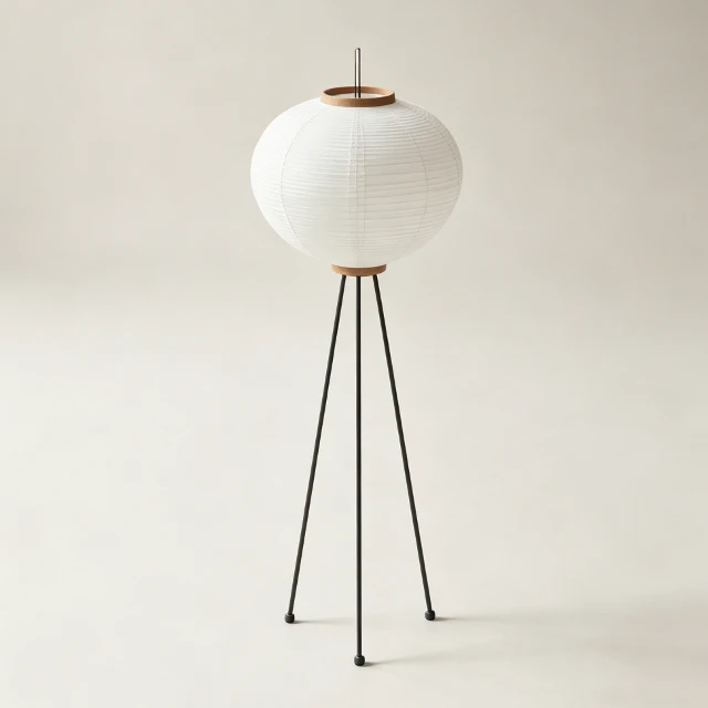 Japanese Style Paper Lantern Tripod Floor Lamp 3d model