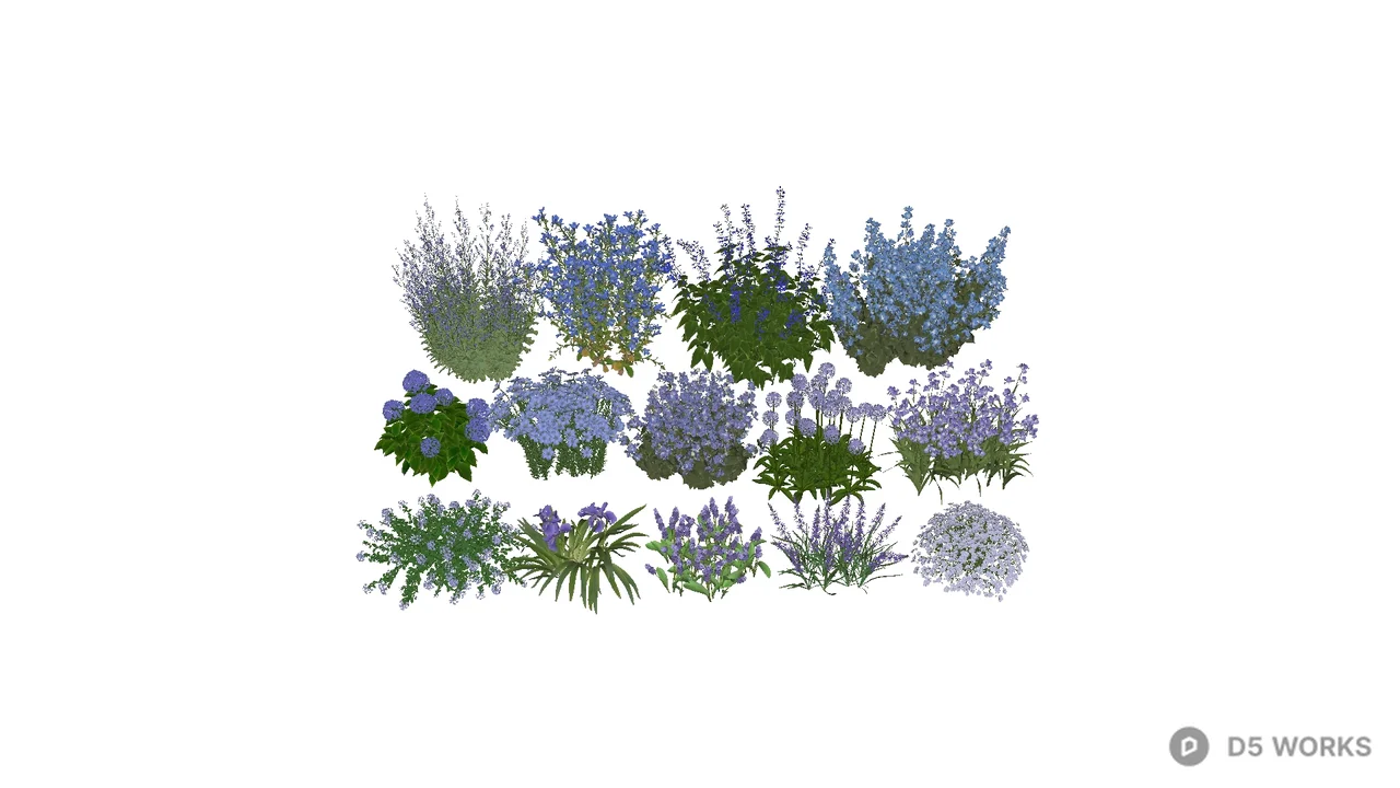 Floral Herb Arrangement Set 3d model - Image 1
