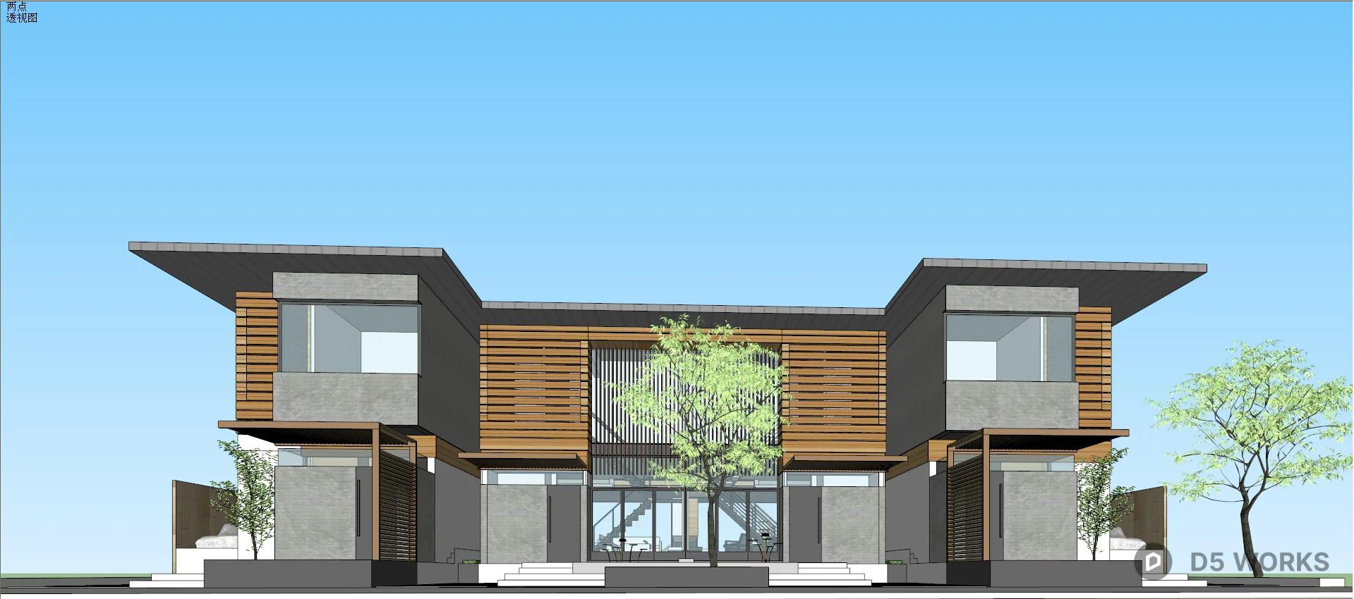 Timber Cladding Skp Free Modern Timber-Clad Townhouse 3D Model .skp