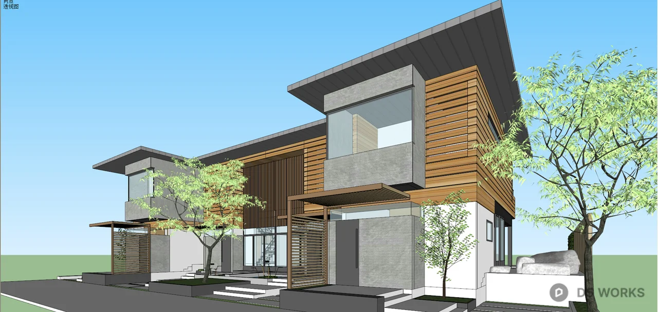 Timber Cladding Skp Free Modern Timber-Clad Townhouse 3D Model .skp