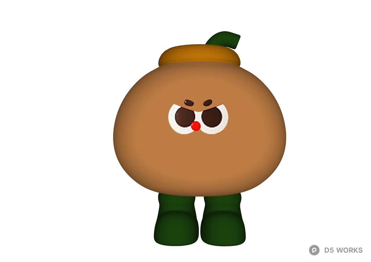 Pumpkin-Shaped Character Figurine 3d model thumbnail 3