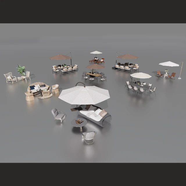Outdoor Patio and Cafe Furniture Collection 3d model