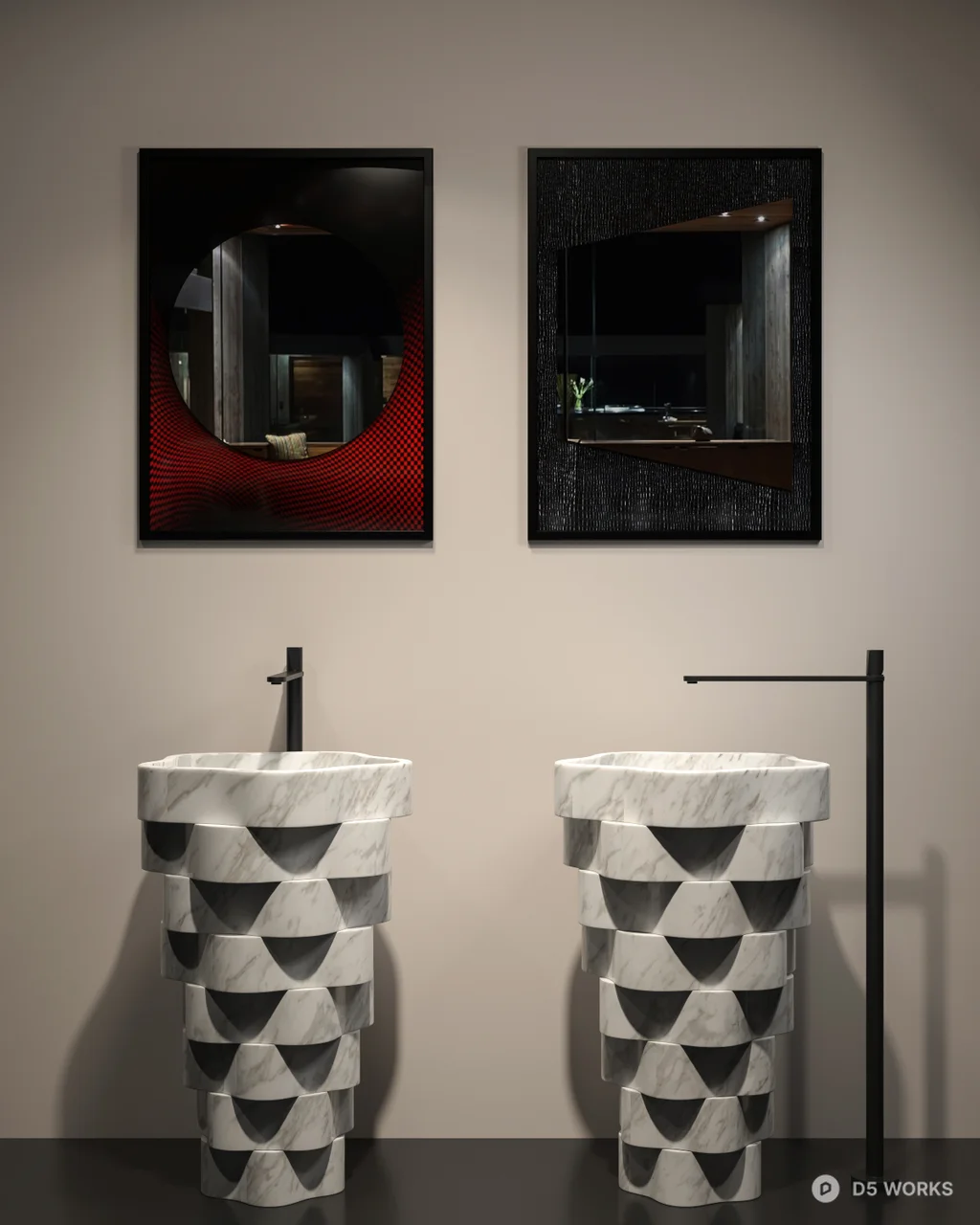 Geometric Pattern Pedestal Sink 3d model - Image 1