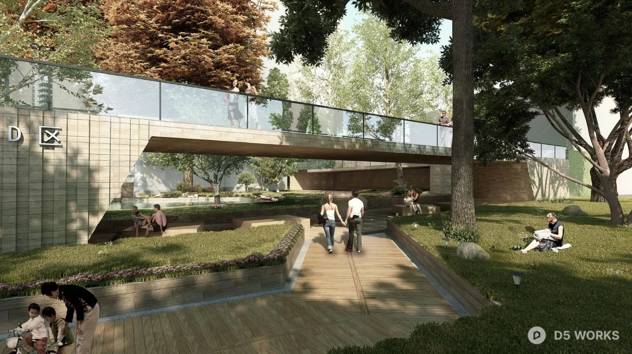 Modern Villa Waterside Courtyard 3d model thumbnail 2
