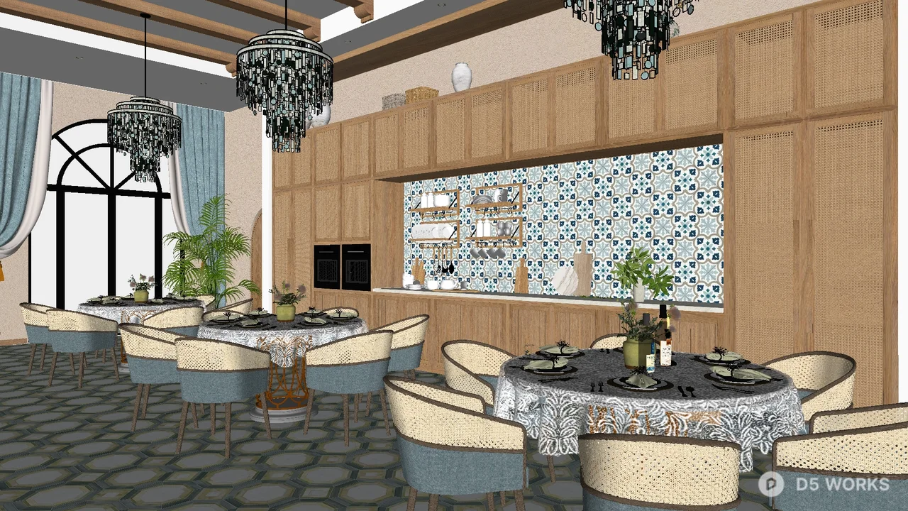 Southeast Asian Restaurant Interior 3d model - Image 1