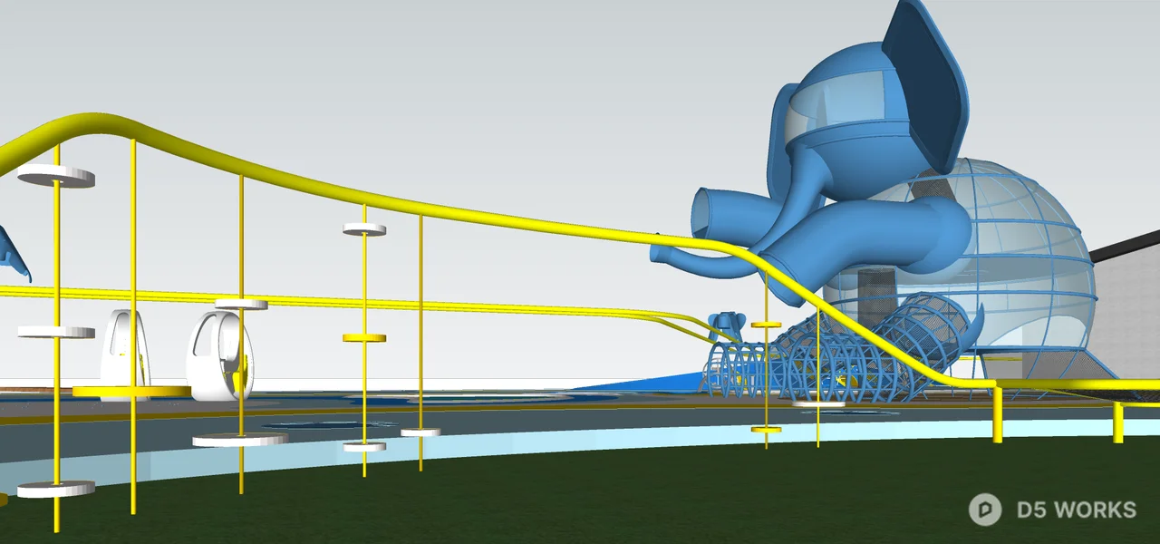 Playful Theme Park With Water Features 3d model thumbnail 3