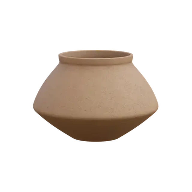 Rustic Terracotta Geometric Clay Vase 3d model