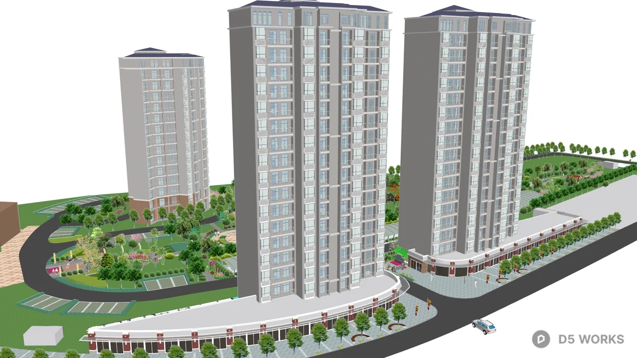 High Rise Residential Building 3d model - Image 1