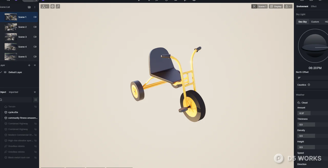 Tricycle 3d model thumbnail 7