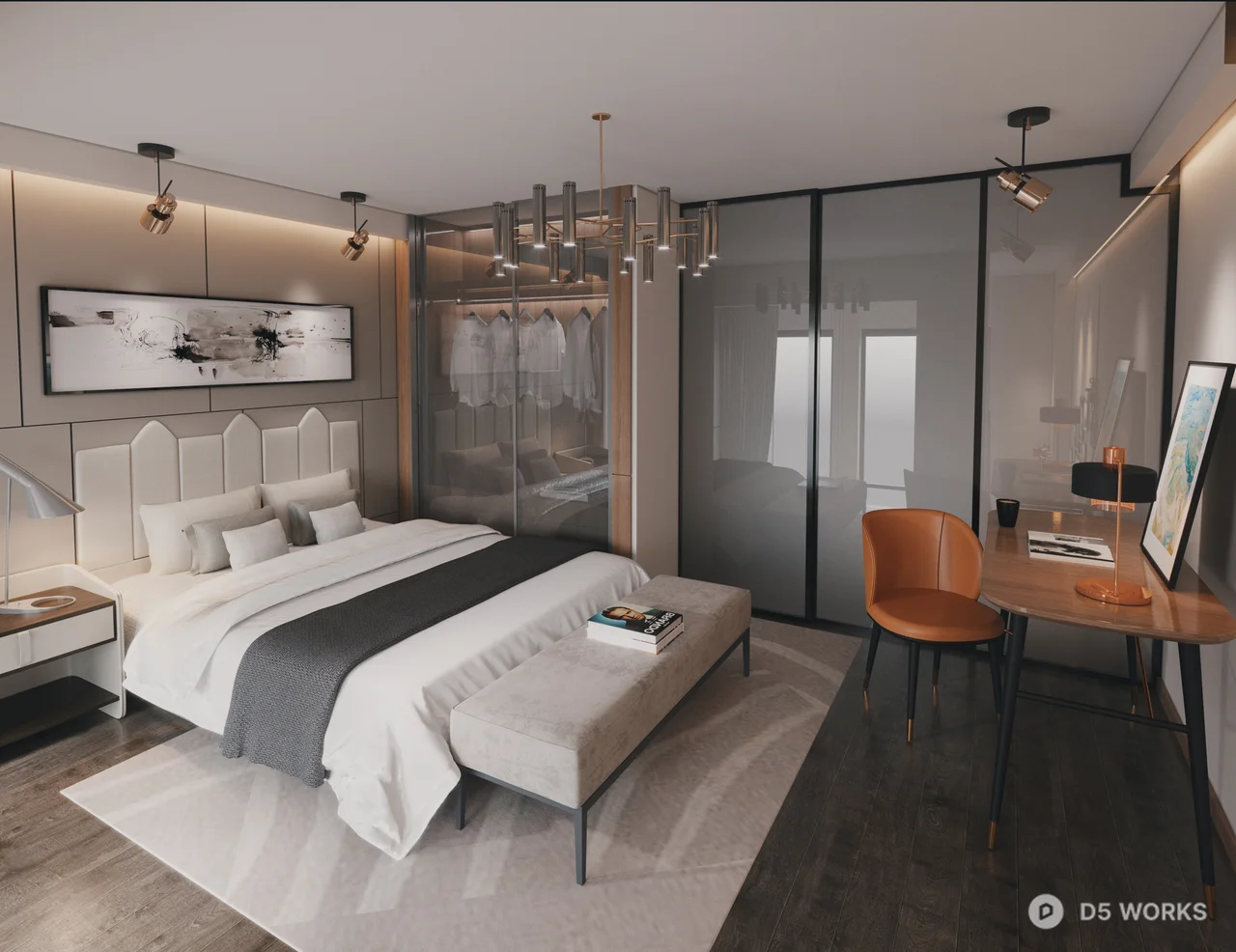 Modern Loft Style Living Dining Space 3d model thumbnail 3