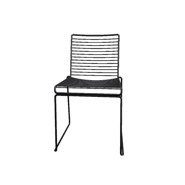 Modern Black Wire Sled Base Dining Chair 3d model