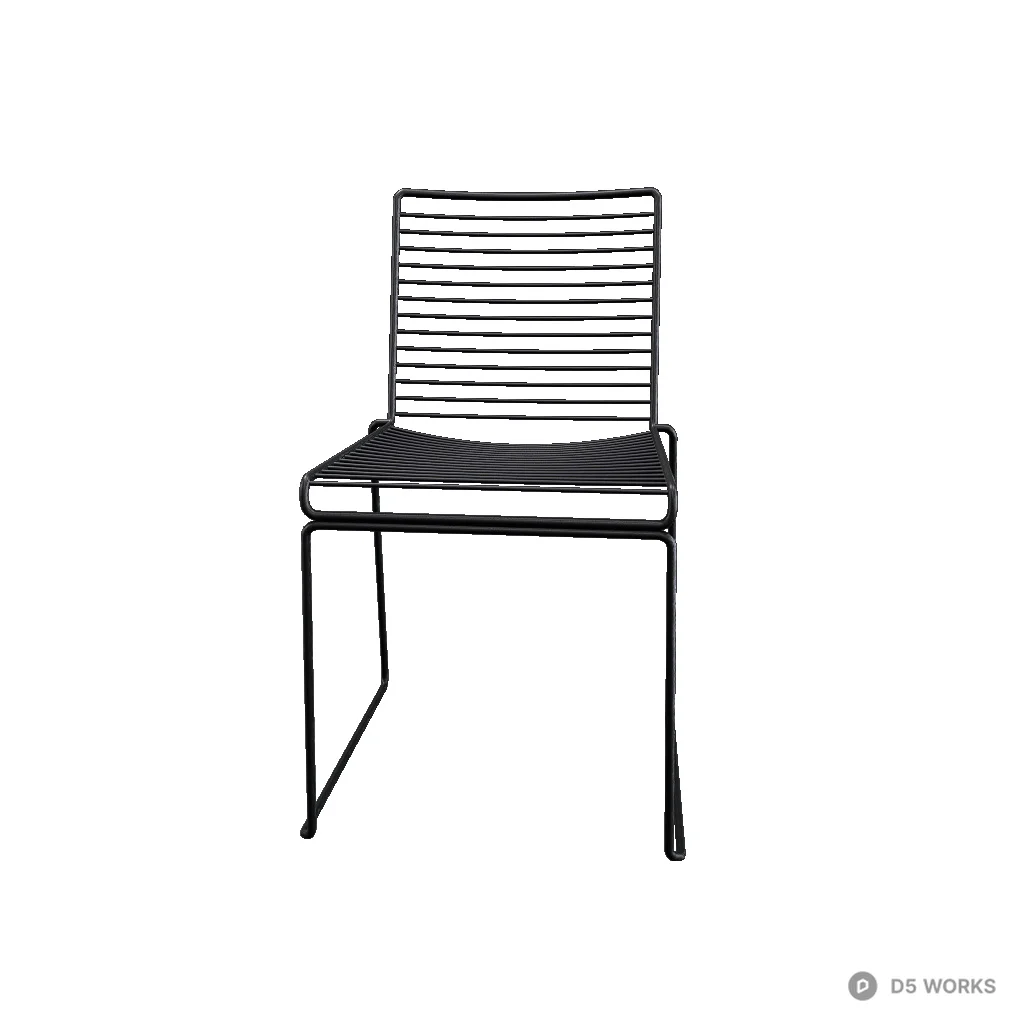Modern Black Wire Sled Base Dining Chair 3d model - Image 1