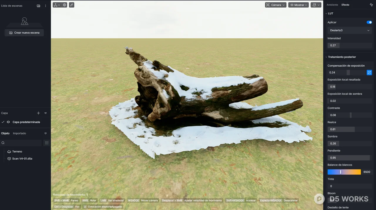 Photorealistic Fallen Tree Log with Snow Cover 3d model thumbnail 3